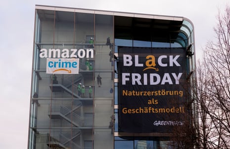 Greenpeace protests at Amazon Germany HQ in Munich.