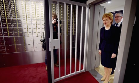Scotland’s First Minister, Nicola Sturgeon, officially opens Scotlands first independent safe deposit box service in Glasgow on February 19.