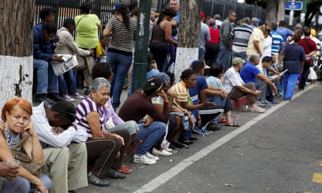 A queue outside Bicentenario supermarket in Caracas