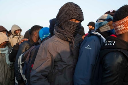 Sudanese refugees in the Calais ‘Jungle’, in northern France.