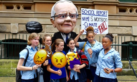 School students at the #ClimateStrike rally. The Australian Conservation Foundation’s climate change policy score card rates the Coalition 4/100