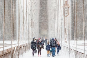 Uma nevasca na cidade de Nova York