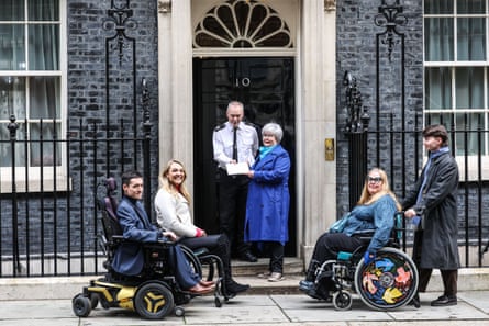 Morgan, second left, at No 10 Downing Street to hand in the RightsOnFlights petition last month.