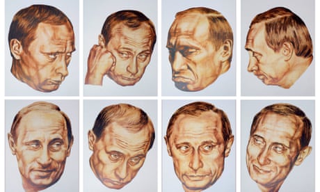 COMBINATION OF PORTRAITS OF RUSSIAN PRESIDENT PUTIN FOR A POP-ART
 CALENDAR.<br>A combination picture shows various portraits of Russian President
 Vladimir Putin draw by artist Dmitry Vrubel and his wife Vika Timofeeva
 for a pop-art calendar shown at the artists' flat in Moscow December 5,
 2001. The calendar is not a comercial project and was completed by the
 artists from pictures that appeared in Russian newspapers and
 magazines. REUTERS/William Webster
 
 WAW/AA - RTRQ39K