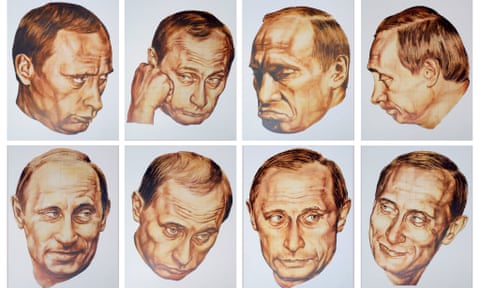 COMBINATION OF PORTRAITS OF RUSSIAN PRESIDENT PUTIN