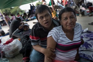 Marie Caseres and her 15-year-old son Javier.