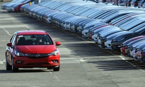 Cars being prepared for distribution at Vauxhall’s Ellesmere Port production plant.