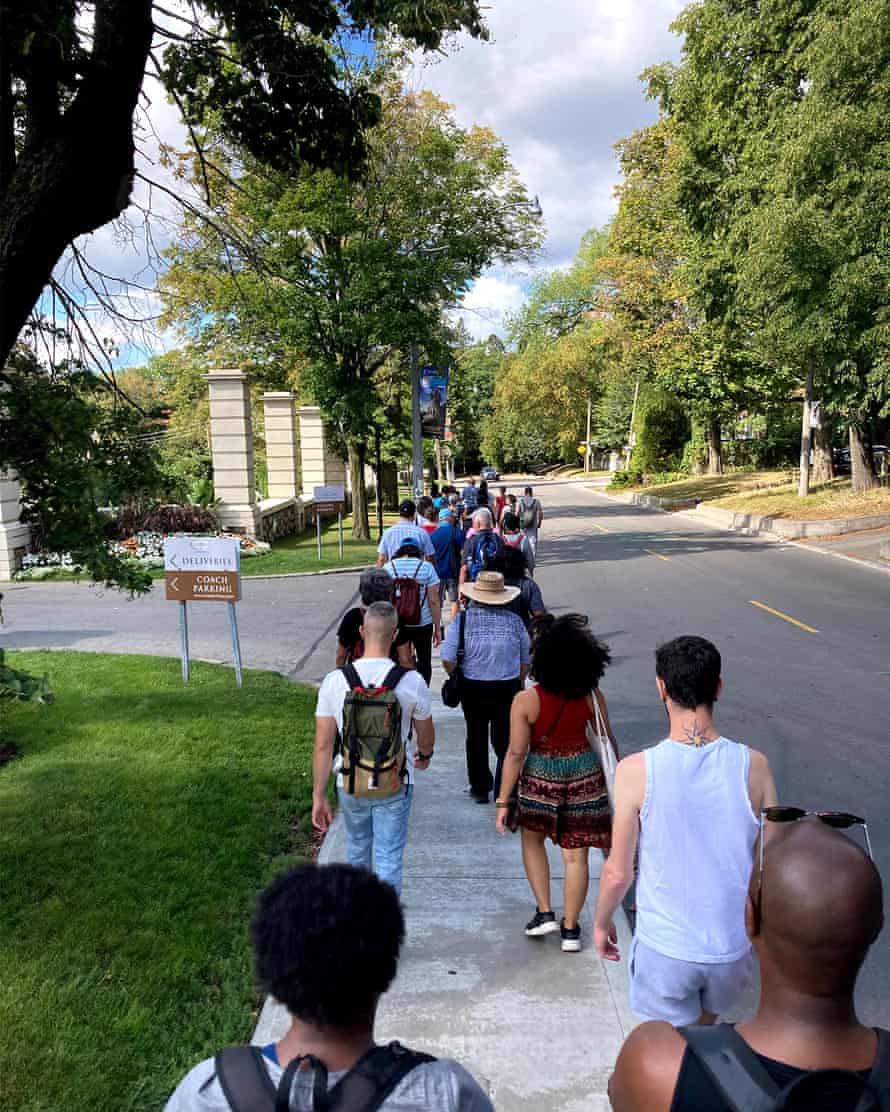 A group walking in Toronto