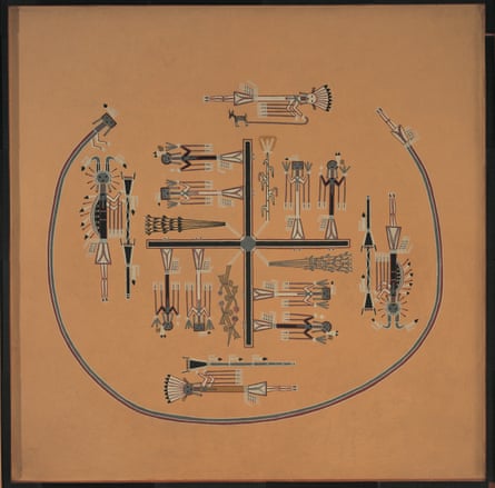 Sand painting by the Navajo artist and medicine man Fred Stevens, preserved for the Horniman Museum by David Bolton.