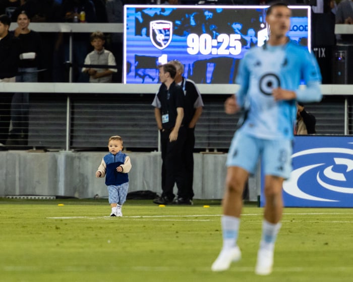 ‘There’s a baby on the field’: Toddler invades pitch during Minnesota’s MLS win over San Jose