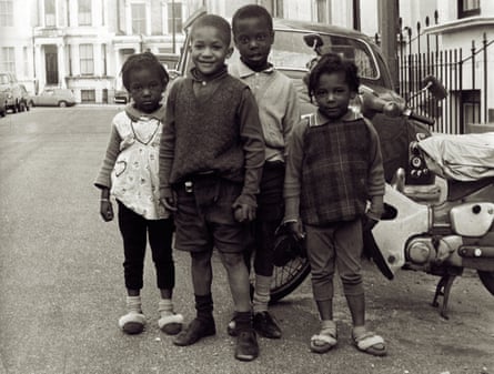 A group of children on Basing Street in west London, 1969.