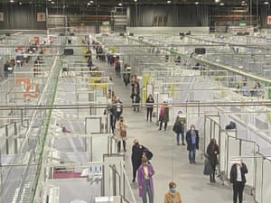 The vaccination centre at the NHS Louisa Jordan hospital in Glasgow.