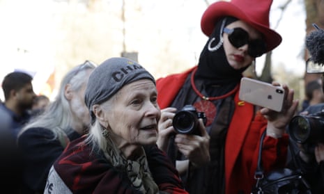 British fashion designer Vivienne Westwood speaks in support of WikiLeaks founder Julian Assange outside Westminster magistrates court where he was appearing on Thursday.