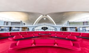 Lounge area at the TWA Hotel.