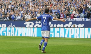 Raul celebrates after scoring against Hertha Berlin in 2012.