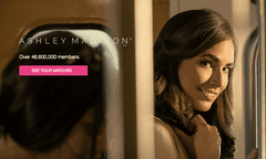 The new homepage of Ashley Madison, although now the membership total is closer to 49m.