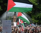 Australia news live: tens of thousands to join pro-Palestine march across Sydney Harbour Bridge; wild weather continues