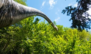 Dinosaur model at National Show Caves Dinosaur park, Brecon Beacons, Wales, UK