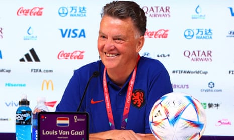 Netherlands head coach Louis van Gaal speaks to the media