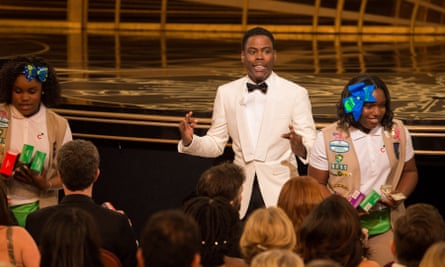 Between a Rock and a hard place? Oscars host and his Girl Scout cookie sellers at the Academy Awards