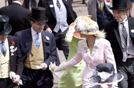 Former prince Andrew and Jeffrey Epstein at Royal Ascot.