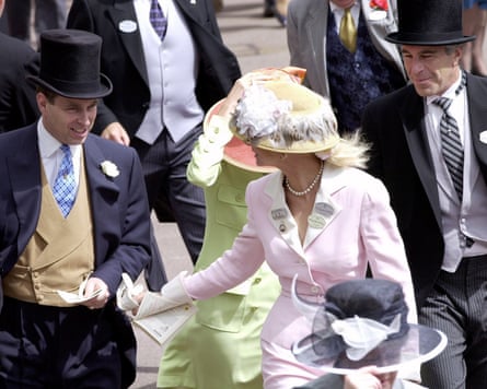 Prince Andrew, The Duke Of York and Jeffrey Epstein (far right) At Ascot.