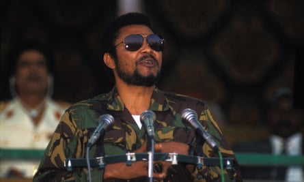 Jerry Rawlings in military uniform in 1987