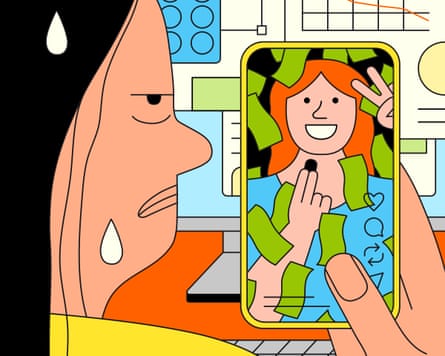 Illustration of a stressed woman.