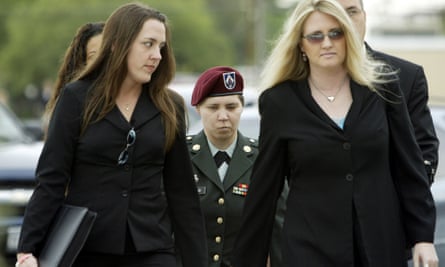 US army PFC Lynndie England arrives for a court martial hearing at the judicial centre at Fort Hood, Texas, US on 2 May 2005.