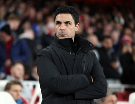 Mikel Arteta during the Champions League match between Arsenal and Kairat Almaty