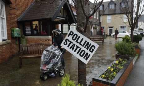 A polling station at Wheatley, near Oxford, in 2019