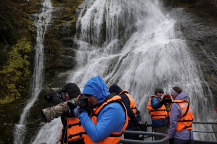 A waterfall in the strait of Magellan.