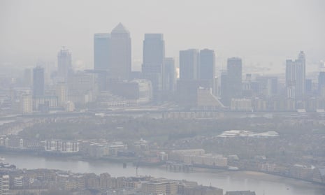 London skyline: people living in the UK are 64 times more likely to die from air pollution than people living in Sweden.