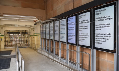 The closed Central Station seen in Sydney on Monday
