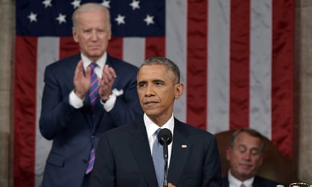 Biden applauds while Boehner doesn’t, as Barack Obama delivers his State of the Union address in 2016.