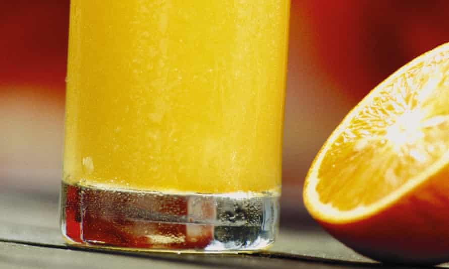 Orange juice, with orange
