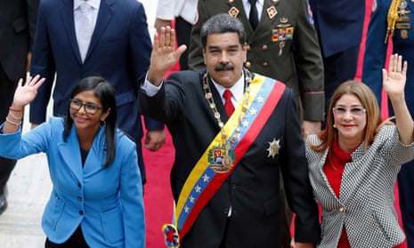 Nicolás Maduro, his vice-president Delcy Rodríguez, left, and his wife, Cilia Flores, in 2018.