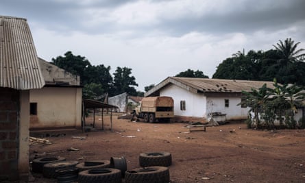 A truck belonging to the Wagner group in an abandoned military base in Bangassou, Central African Republic.