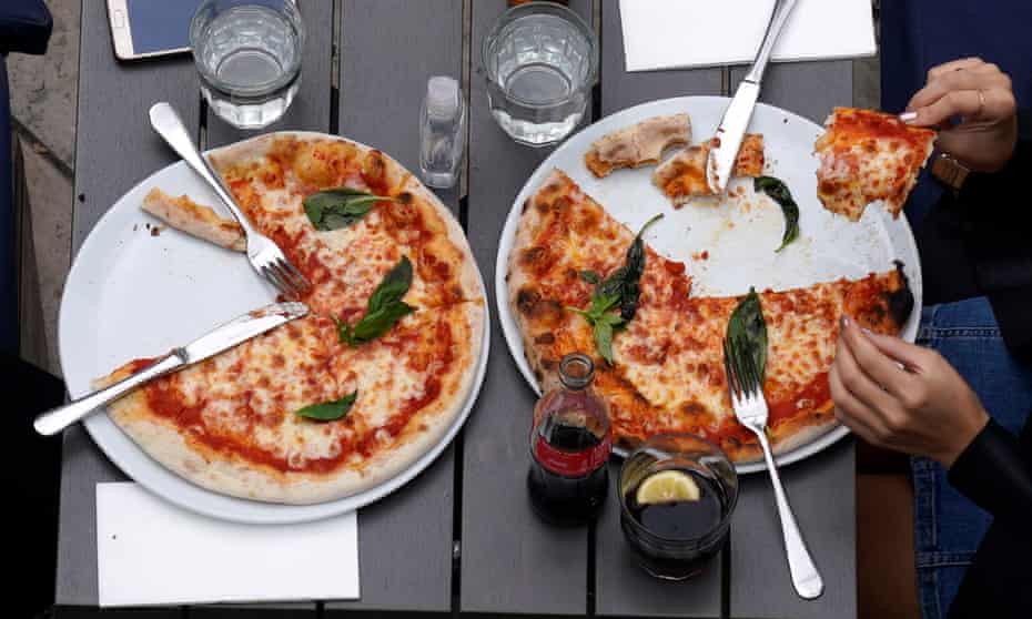 People dine at a restaurant