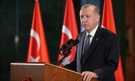 Recep Tayyip Erdoğan makes a speech