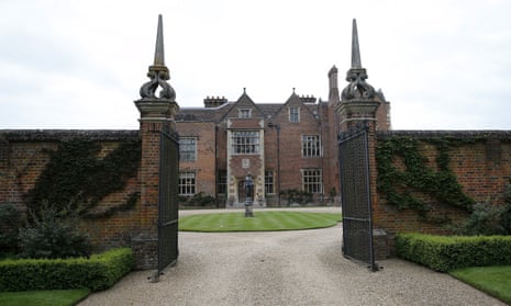 The front entrance to Chequers, the prime minister’s official country residence in Buckinghamshire, where Rishi Sunak’s cabinet will meet.
