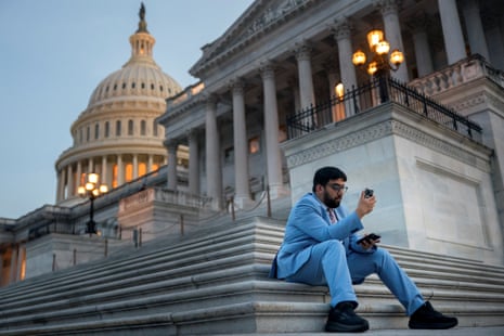 Senate holds vote marathon on amendments to Trump’s one big beautiful bill – as it happened A Senate staffer sits on the steps in front of the US Capitol as Republican lawmakers struggle to pass their spending and tax bill