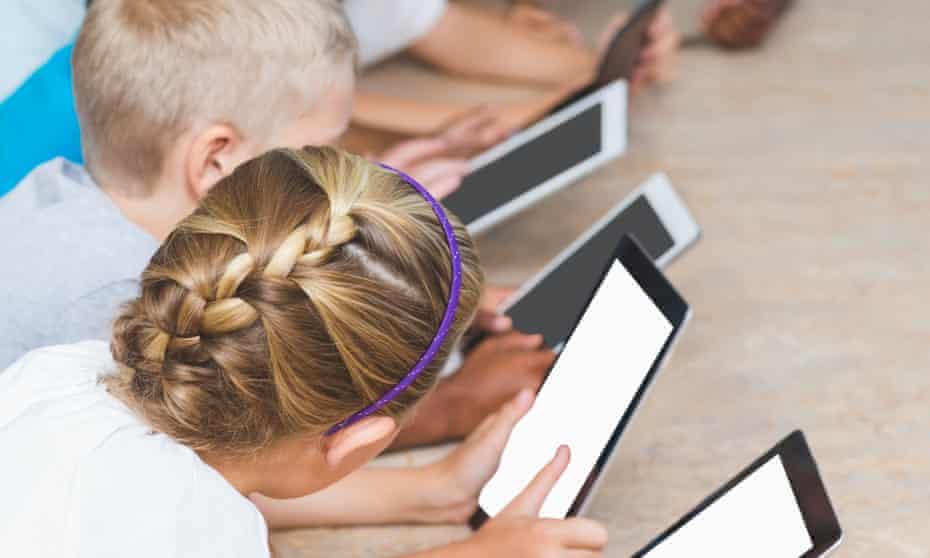 Kids using tablets