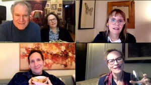 What Do We Need To Talk About? by Richard Nelson, featuring (clockwise from top left): Jay O Sanders and Maryann Plunkett, Sally Murphy, Laila Robins and Stephen Kunken.
