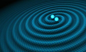 Here’s a graphic from NASA, showing an artist’s impression of gravitational waves generated by binary neutron stars.