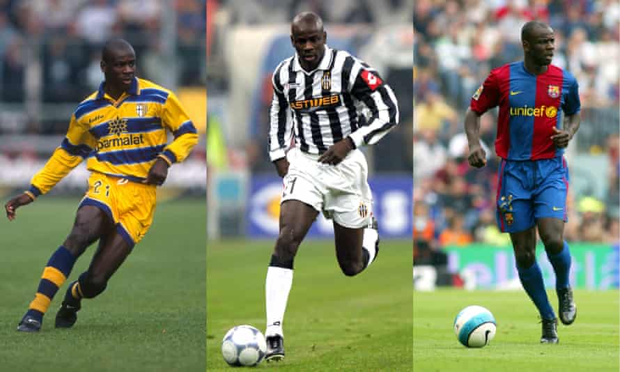 Lilian Thuram playing for Parma, Juventus and Barcelona.