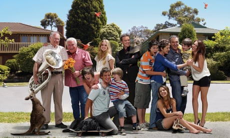 Cast of Neighbours on the street
