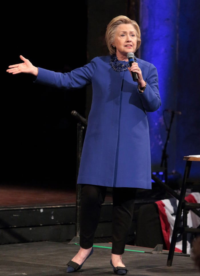 hillary clinton in a blue dress Video shows Hillary Clinton reacting angrily to photo leak during Epstein testimony