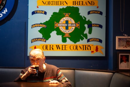Stanley Duncan enjoys a glass of Guinness in the Royal bar in Sandy Row.