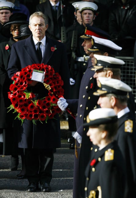 Tony Blair with members of the royal family at the Cenotaph in November 2006.